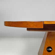 Load image into Gallery viewer, Round extensible wooden dining table Chelsea by Vittorio Introini for Saporiti, 1970s
