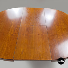 将图片加载到图库查看器，Round extensible wooden dining table Chelsea by Vittorio Introini for Saporiti, 1970s
