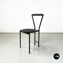 Carica l&#39;immagine nel visualizzatore di Gallery, Chairs in black metal and rubber, 1980s
