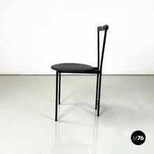 将图片加载到图库查看器，Chairs in black metal and rubber, 1980s
