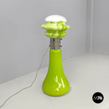 Load image into Gallery viewer, Floor lamp in green and white Murano glass, 1970s
