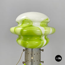 Load image into Gallery viewer, Floor lamp in green and white Murano glass, 1970s
