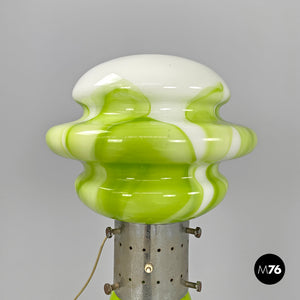 Floor lamp in green and white Murano glass, 1970s