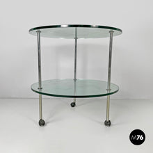 画像をギャラリービューアに読み込む, Cart T6 with two transparent glass shelves by Luigi Caccia Dominioni for Azucena, 1970s
