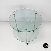 Carica l&#39;immagine nel visualizzatore di Gallery, Cart T6 with two transparent glass shelves by Luigi Caccia Dominioni for Azucena, 1970s
