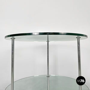 Cart T6 with two transparent glass shelves by Luigi Caccia Dominioni for Azucena, 1970s