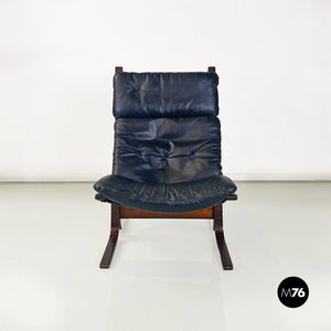 Wood and leather Siesta armchair by Ingmar Relling for Westnofa Vestlandske, 1970s