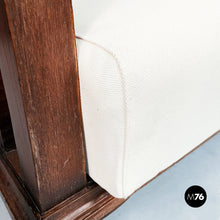 Carica l&#39;immagine nel visualizzatore di Gallery, Wooden sofa with white fabric, 1940s
