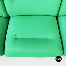 将图片加载到图库查看器，Modular sofa in green fabric, 1970s
