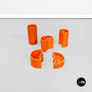 Orange ceramic vases, 1970s