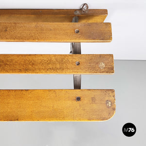 Wall hanger in polished wood and metal by Brevetti Reguitti, 1940s