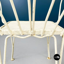Carica l&#39;immagine nel visualizzatore di Gallery, Garden chairs in white wrought iron, 1960s

