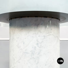 将图片加载到图库查看器，Round coffee table in glass and marble, 1980s
