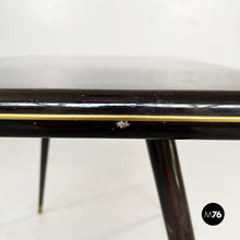 Load image into Gallery viewer, Rectangular coffee table in wood and brass, 1950s
