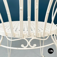 Carica l&#39;immagine nel visualizzatore di Gallery, White iron garden chairs with curls, 1960s
