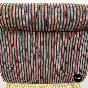 Chaise longue with Missoni striped fabric, 1950s