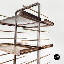 Charger l&#39;image dans la galerie, Bookcase with tubular metal and moving shelves, 1990-2000s
