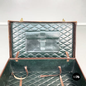 Luggage in brown leather, 1970s