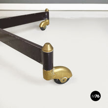 将图片加载到图库查看器，Table with adjustable wooden top withe metal and brass, 1950s
