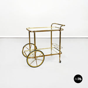 Cart in brass and glass, 1950s