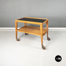 Load image into Gallery viewer, Wooden cart with two shelfs, 1960s
