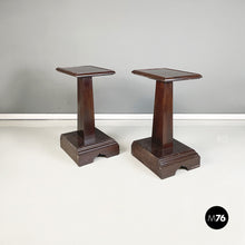 Load image into Gallery viewer, Wood side tables or pedestals, early 1900s
