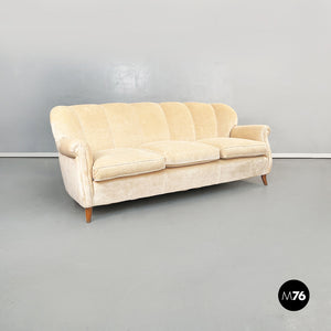 Living room set in beige fabric, 1960s