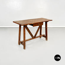 画像をギャラリービューアに読み込む, Wooden table fratino with a drawer, 1900s
