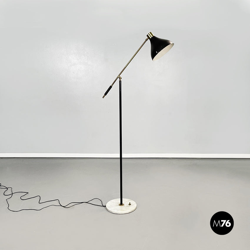 Brass and metal floor lamp by Stilux, 1950s