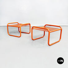 Load image into Gallery viewer, Orange metal footstools Locus Solus by Gae Aulenti for Poltronova, 1960s
