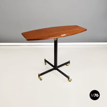 Carica l&#39;immagine nel visualizzatore di Gallery, Table with adjustable wooden top withe metal and brass, 1950s
