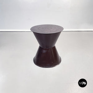 Ethnic table and stools in brown metal, 1990s