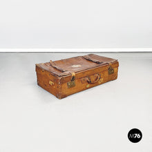 Carica l&#39;immagine nel visualizzatore di Gallery, Luggage in brown leather, 1960s
