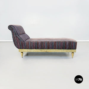 Chaise longue with Missoni striped fabric, 1950s