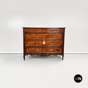 Baroque chests of drawers in wood, 1730-1740s