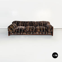 Charger l&#39;image dans la galerie, Sofa in bamboo and fabric, 1980s
