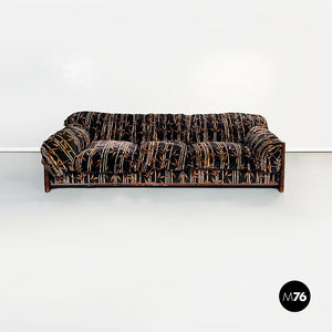 Sofa in bamboo and fabric, 1980s