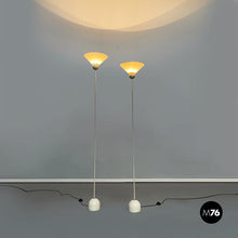 Load image into Gallery viewer, Floor lamp in white fabric and metal, 1980s
