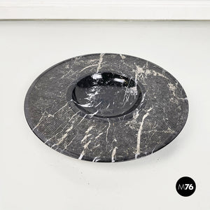 Centerpiece plate in black marble, 1970s