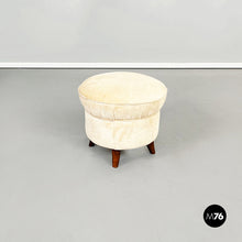 Load image into Gallery viewer, Pouf in beige fabric, 1960s
