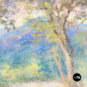 Oil pastel painting of a landscape, 1932