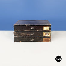 Load image into Gallery viewer, Rectangular container boxes in dark wood, 1900s
