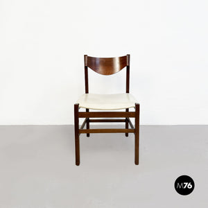 Wooden chair with leather seat, 1960s.