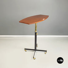 Carica l&#39;immagine nel visualizzatore di Gallery, Table with adjustable wooden top withe metal and brass, 1950s
