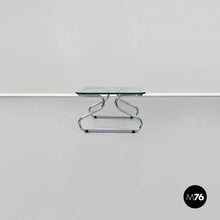 Load image into Gallery viewer, Coffee table in glass and steel, 1970s.
