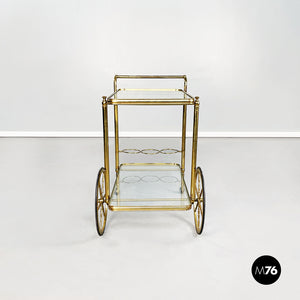 Cart in brass and glass, 1950s