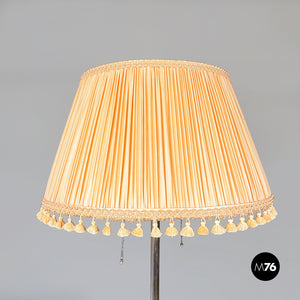 Floor lamp in pleated fabric and metal, 1920-1930s