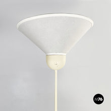将图片加载到图库查看器，Floor lamp in white fabric and metal, 1980s
