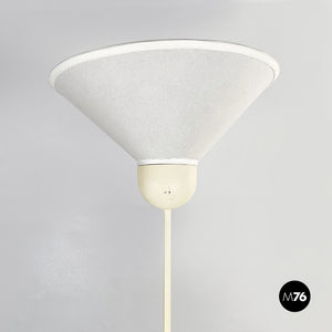 Floor lamp in white fabric and metal, 1980s