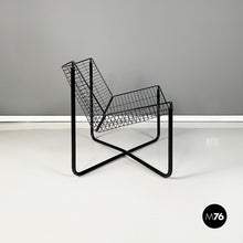 将图片加载到图库查看器，Armchair in black tubular metal, 1980s
